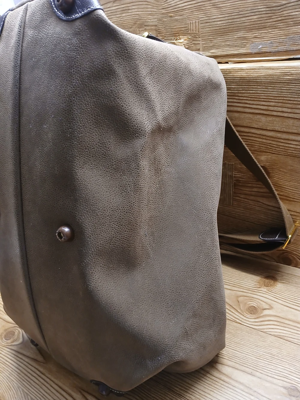 Bric's Taupe-Brown Weekender Duffel with Dark Brown Trim